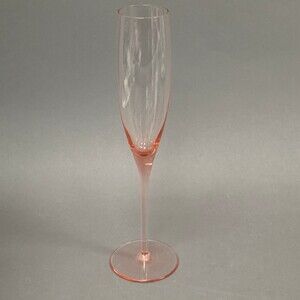Fluted Champagne Clear Pink Glass Stem 10 3/4" high